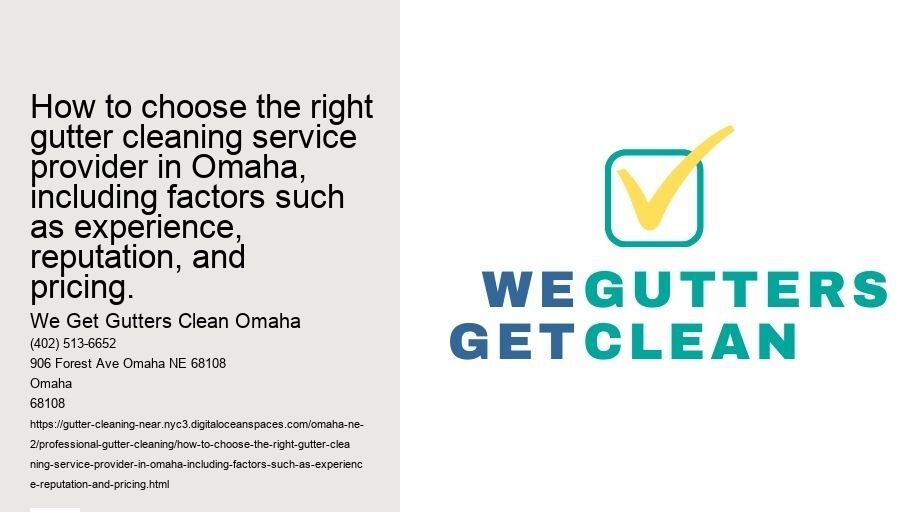 How to choose the right gutter cleaning service provider in Omaha, including factors such as experience, reputation, and pricing.